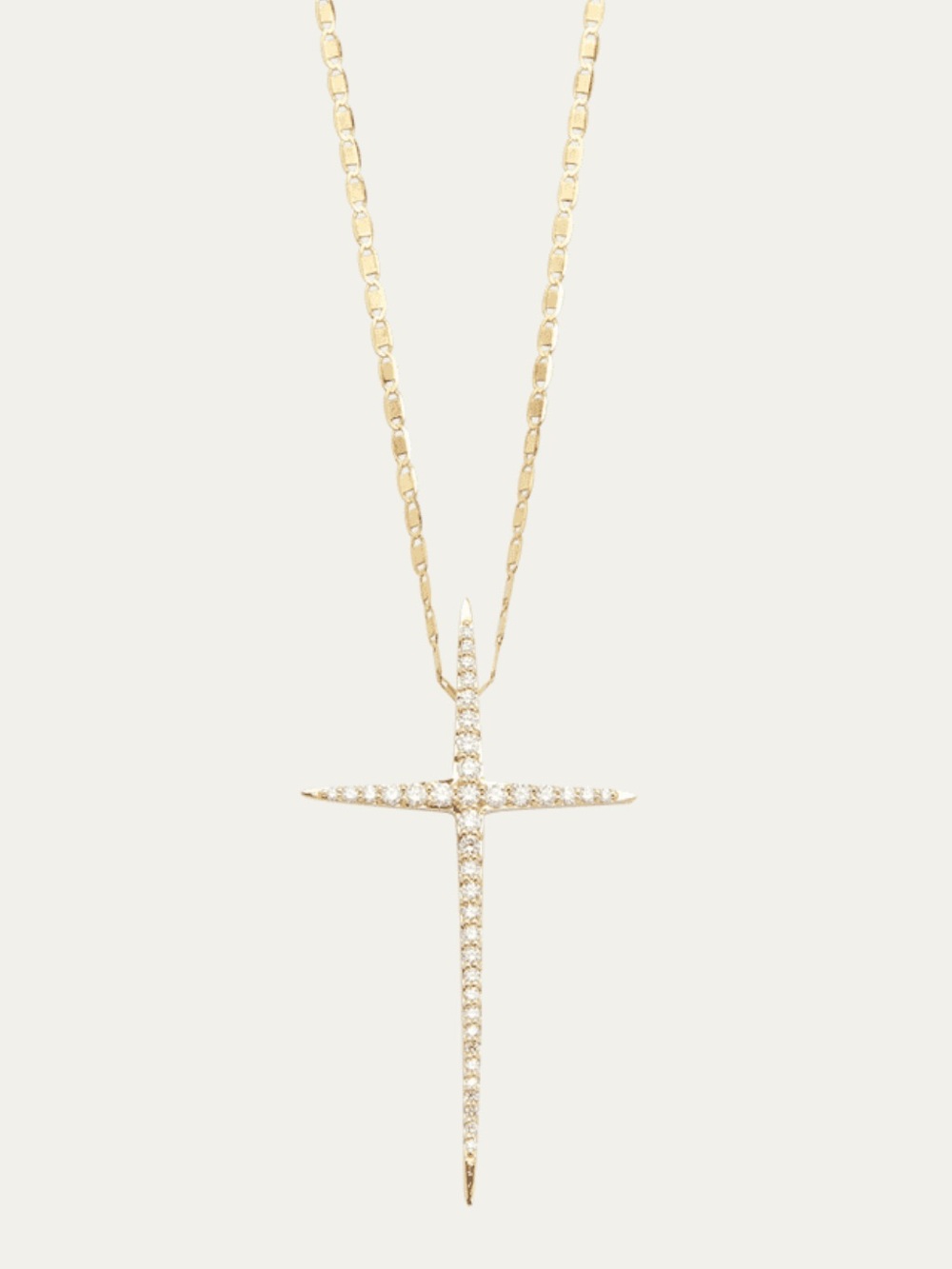 Lana Jewelry 14K Diamond Pointed Cross Pendant Necklace